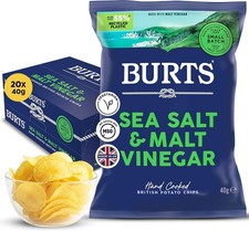 Burts Salt & Malt Vinegar Crisps 20 x 40g Snack Multipack
