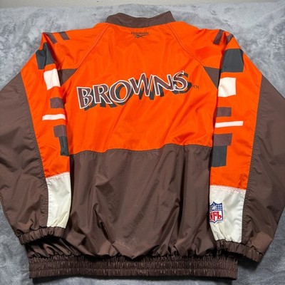 Vintage Cleveland Browns Jacket Mens 2XL Brown Reebok Football NFL