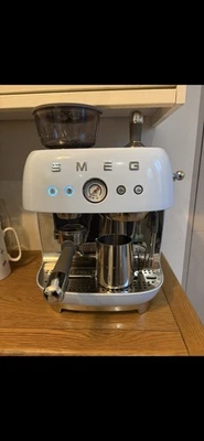 SMEG EGF03BLUK Espresso Coffee Machine Built-In Grinder Black Fully Tested