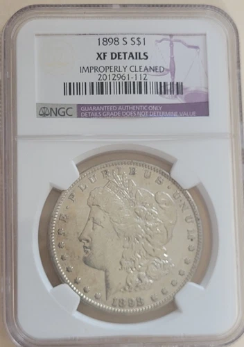 1998 S Morgan Silver Dollar NGC XF Details -Elusive Date- White Reflective -Nice