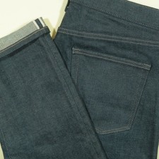 Uniqlo Slim Straight Raw Selvedge Jeans Mens 36 Blue Indigo Denim