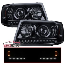 Smoke LED Strip Projector Headlights Fits 2001-2011 Ranger Lamps Left+Right Pair