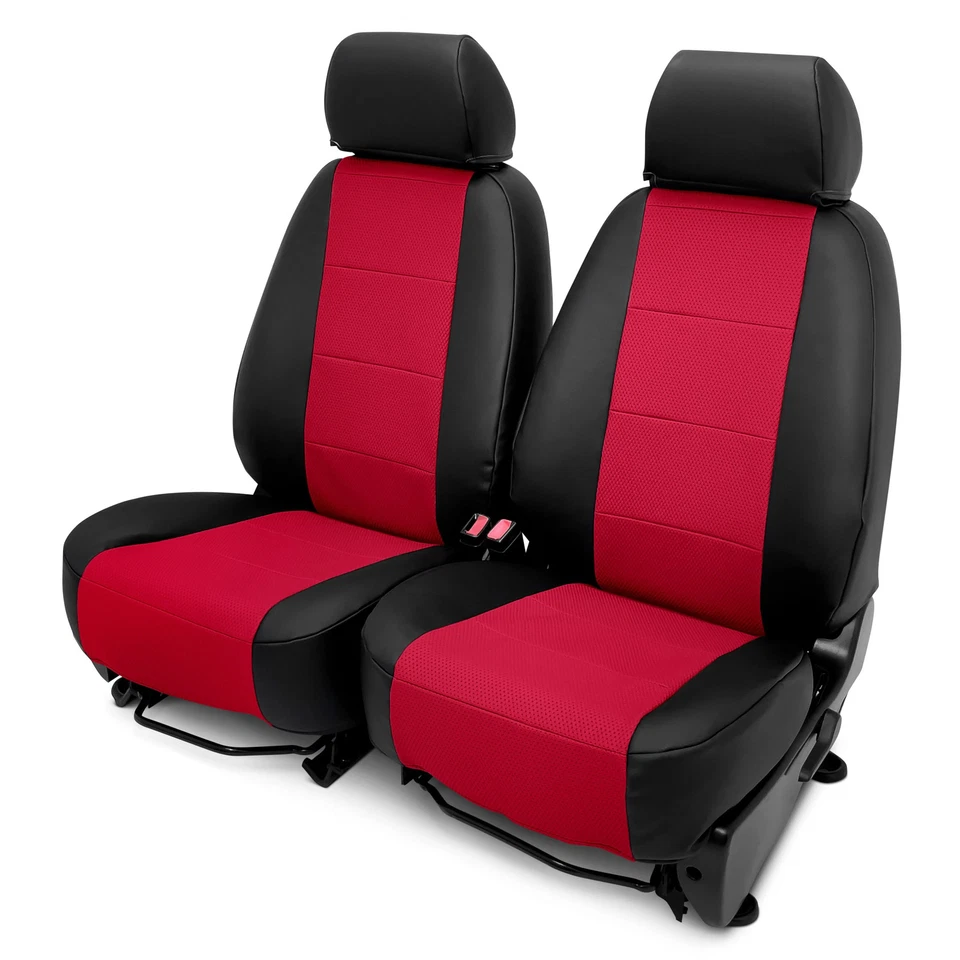 For Dodge Charger 06-10 Retro Weave 1st Row Black & Red Custom Seat Covers Foto 3 de 4
