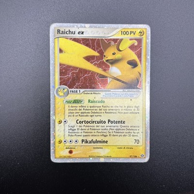 Pokemon Karte Raichu ex Holo 97/104 EX Smaragd ITA Italienisch Played PL