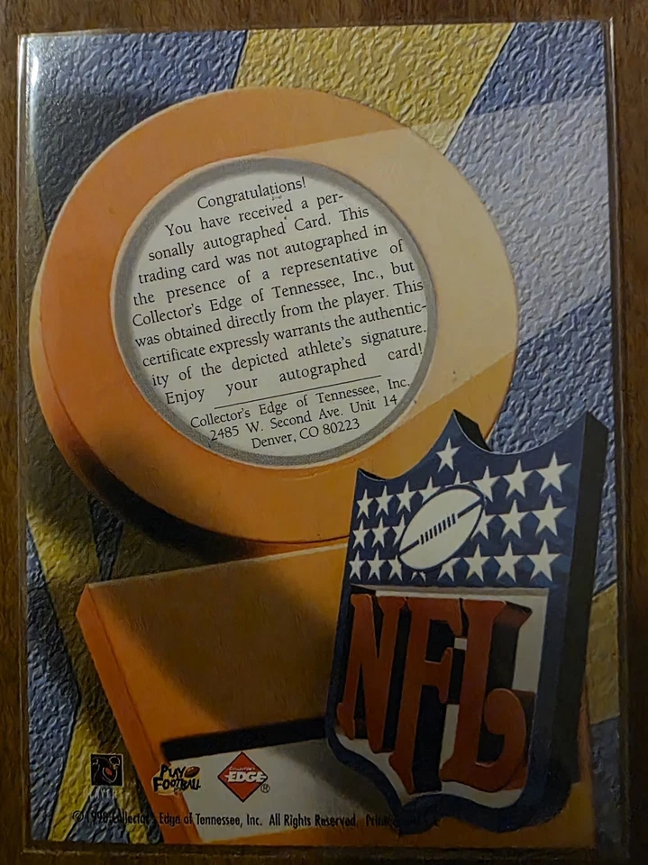 Collector's Edge Odyssey 1998 - Prodigies Autógrafos Derrick Thomas (AU) Chiefs Foto 2 de 2