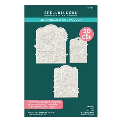 Spellbinders E3D-084 Mushrooms from Me to You 3D 5.50 x 8.50 in., Clear
