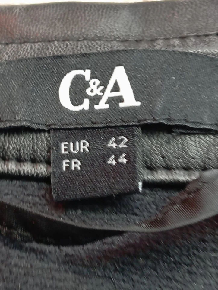 C&A Chaqueta de cuero de imitación Mujeres Chaqueta Talla EU 42 negro - Imagen 4 de 4
