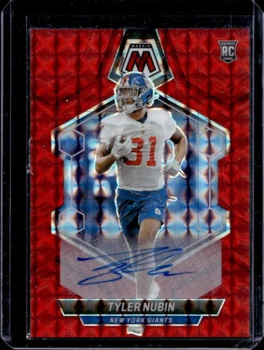 2024 Panini Mosaic Tyler Nubin Auto Autograph RC Red Prizm #/199 Giants Rookie