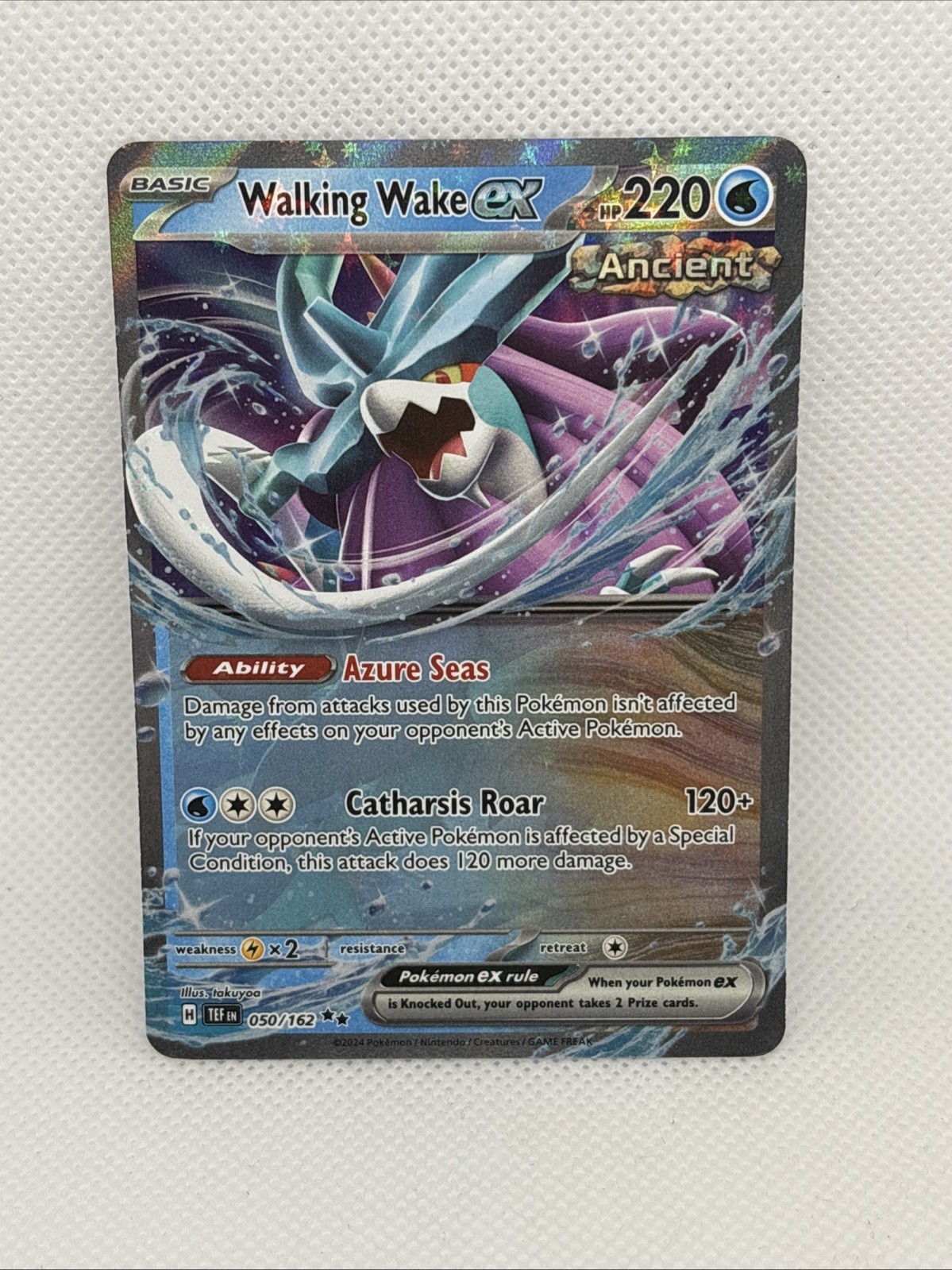Pokemon WALKING WAKE EX 050/162 - Temporal Forces - ULTRA RARE HOLO - - MINT
