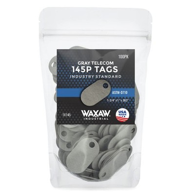145P Telecom Fiber P-Tags (100 Tags) 1'' x 1-3/4'' x 0.062'' Industrial Grade No...