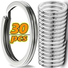 30PCS Key Rings Stainless Steel Assortment Heavy Duty Split Key Ring Loops