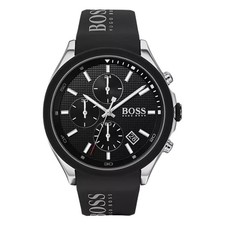 MENS WATCH B*0SS 1513716 RUBBER BLACK STRAP WITH BLACK DIAL 44MM NEW