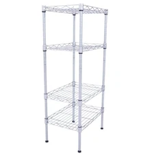 Silver 4-Tier Heavy Duty Steel Freestanding Garage Storage Shelving Unit (9.84 I