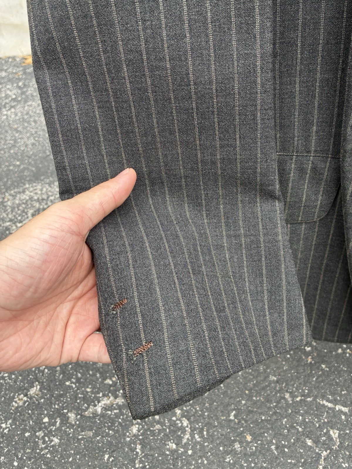 Vtg Pre-War 1930s Brooks Brothers 42R 3-roll-2 Gray Striped Jacket image 10