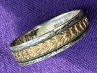 VINTAGE ORNATE STERLING SILVER & 12K GOLD FILLED BAND RING UNPOLISHED 3.2g