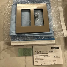 LUTRON FP-WBX2-MLMT2 WALLPLATE, 2 Gang,satin nickel Finish