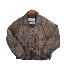 Vtg Members Only Aviator Bomber Leather Jacket Elephant Print Jordan Like Sz 46