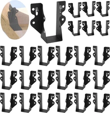 24 Pcs 2X4 Joist Hanger, Black Powder-Coated for Rafter Hurricane Ties Joist Han