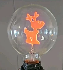Vtg 2002 Radiant Reindeer Neon Glow Light Bulb Aerolux Style Glowing  Vintage 🎄