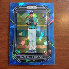 2023 Panini Prizm Emerson Hancock Blue Ice Prizm Rookie Card SEATTLE MARINERS . rookie card picture