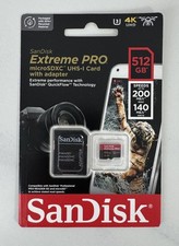 NEW SanDisk 512GB Extreme microSDXC UHS-I Card with Adapter