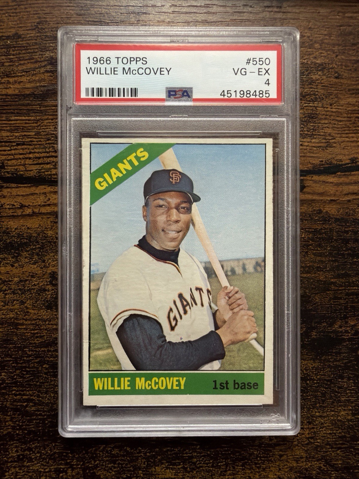 1966 Topps Willie McCovey Card High #550 San Francisco Giants VG-EX  PSA 4