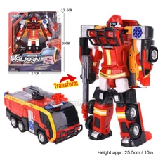Tobot V Valkan Athlon Fire Engine Transforming Robot Vehicle Action Figure Toy