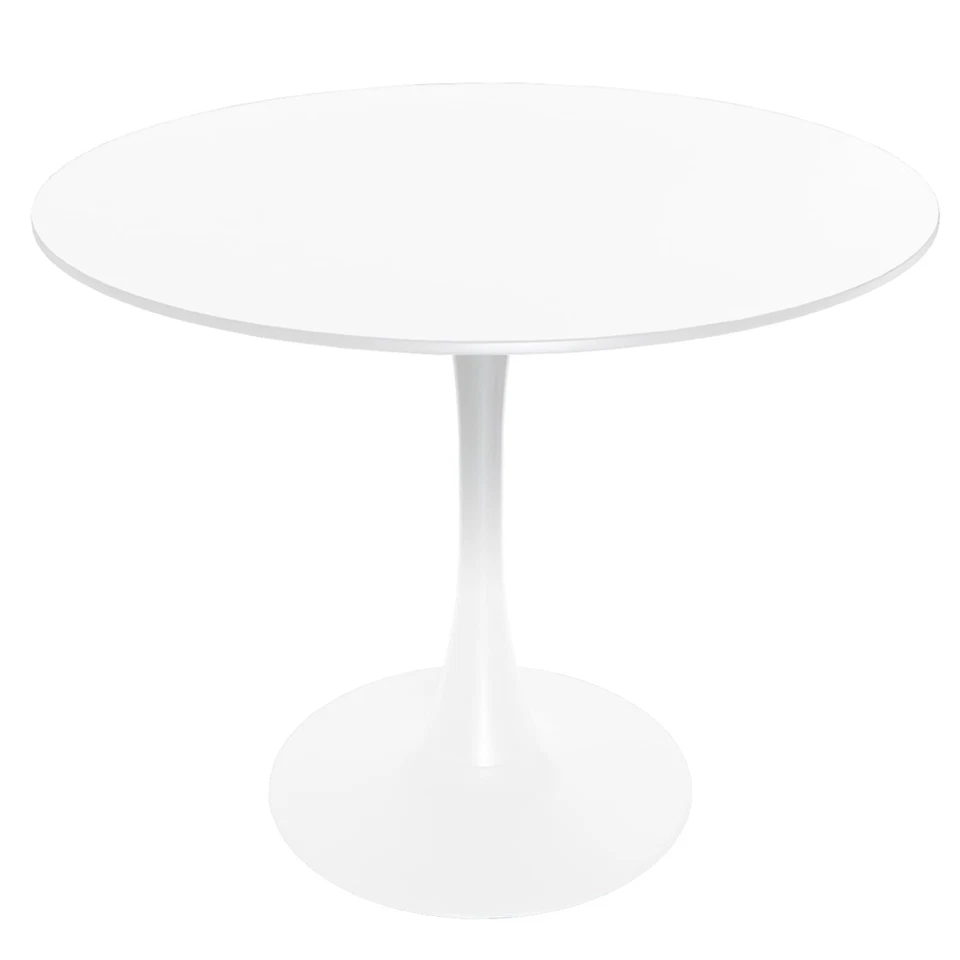 Bristol 5-Piece Set: White Table & 4 Acrylic Chairs with White Legs - Image 4 of 4