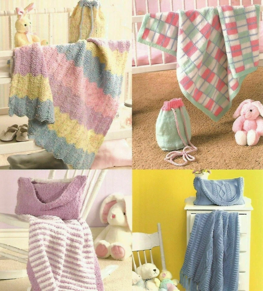 Knitting ASN American School Needlework Baby Goes Bye-Bye 4 Afghan Gift Set Bags - Image 4 of 4