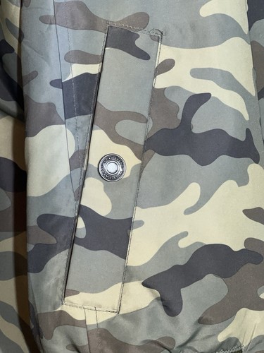 Usado en Excelente Condición Lucky Brand Hombres Talla XL Bosque Verde Oliva Camuflado Chaqueta Cortavientos Bombardero - Imagen 3 de 11
