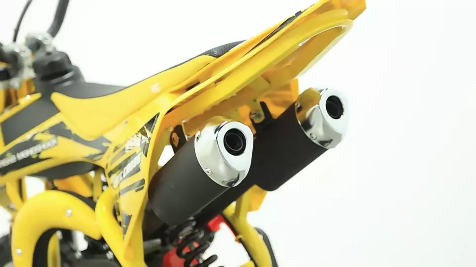 Bicicleta de cross 49cc 2 tiempos para niños - Pit Bike todoterreno gasolina (doble escape) Foto 3 de 4