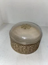 Revlon Intimate Deluxe Perfumed Dusting Powder in Goldenrod Filigree Canister