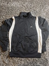 VTG Nike Full Zip Black White Track Jacket Mens L RARE 80 s 90 s Red Tag EUC