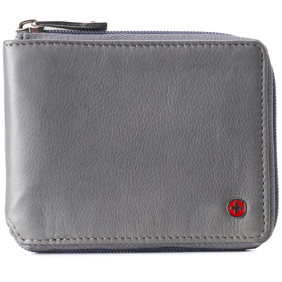 Cartera Alpine Swiss Logan con cremallera plegable | Cierre de cremallera integral | 13 tarjetas Foto 4 de 4