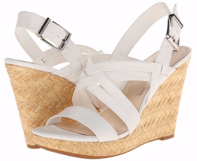 Jessica Simpson JS Julita Powder White Espradrille Platform Wedge 