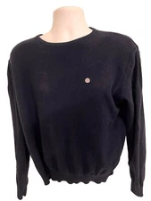 SERGE BLANCO Mens Navy Blue Sweater Size M Crewneck Knit Made In France