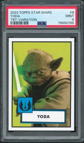 YODA 2023 Topps Star Wars TBT Throwback Thursday #8 variante d'image PSA 9 COMME NEUF - Photo 1 sur 2