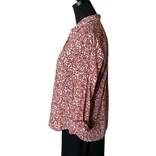 LOFT knackiges Baumwoll Button Down Hemd in weiß mit Sienna Muster, Größe M - Bild 6 von 11