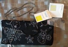 pochette carpisa nera ricamata con perline nuova