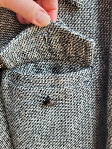 Vintage Woolrich USA Mens 100% Wool Jacket Button Cruiser Fur Lined Tweed 38 - Picture 5 of 13