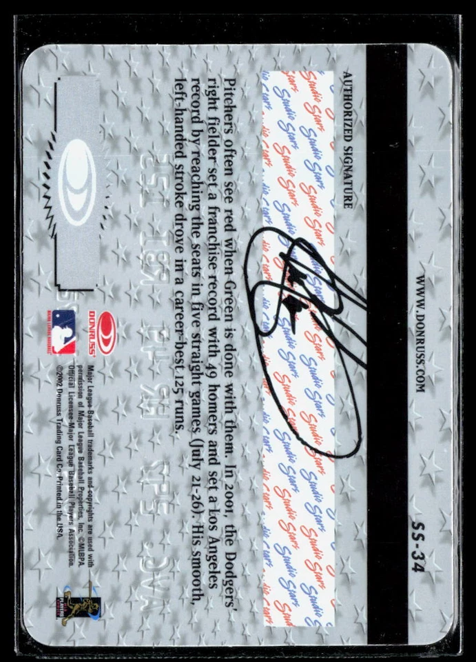 Shawn Green 2002 Donruss Studio Stars #SS-34 - Image 2 of 2