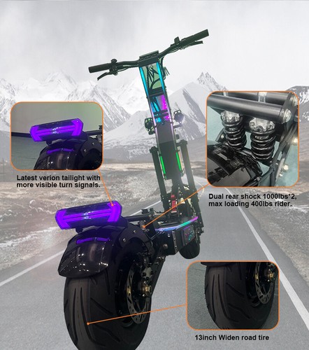 10000W Foldable Dual Motor 60-70MPH 72V Electric Scooter Adult 40AH Fast Speed - Picture 7 of 15
