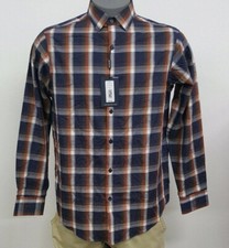 Hart Schaffner Marx Blue Dotted Plaid L/S Men's Shirt NWT 98.50 Choose Size
