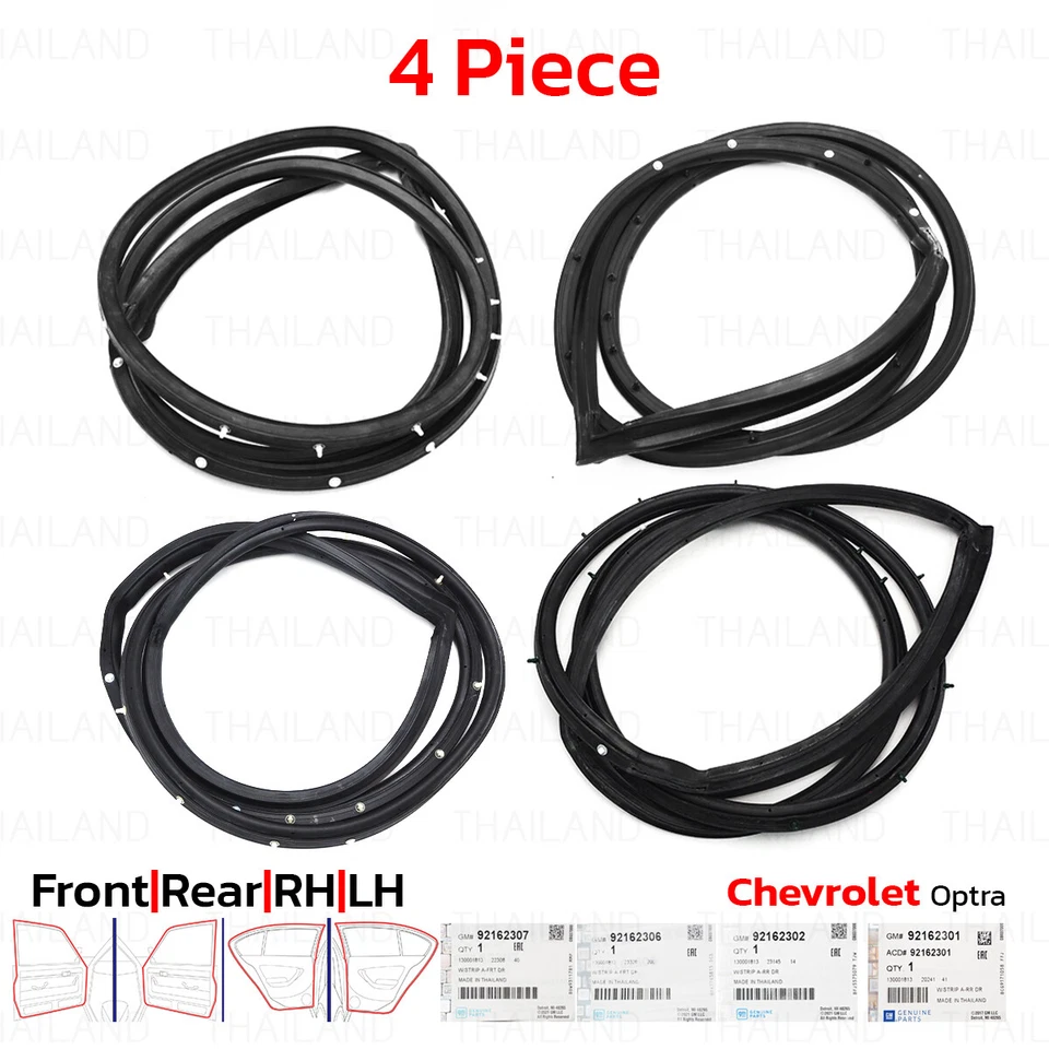 For Chevrolet Optra Sedan 2008 - '13 Rear Lh + Rh Door Rubber Seal Weatherstrip — 第 4/4 张图片