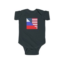 Russian American Flag Half Russia USA Baby Bodysuit Newborn Boy Girl