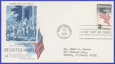 USA4 #1249 ADDR ARTCRAFT FDC   Register and Vote
