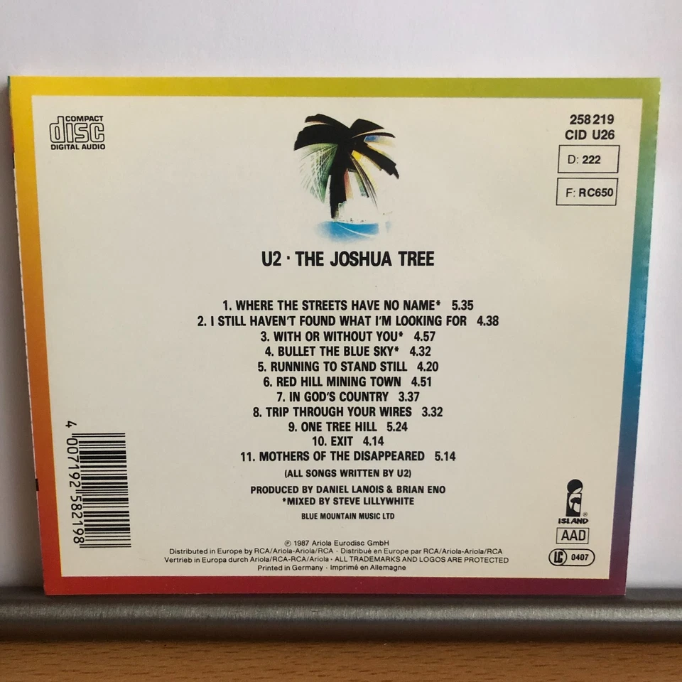 U2 - The Joshua Tree - CD 1987 - Bild 2 von 3