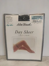 Nice Touch Day Sheer Thi Top  Off Black   Size D Vintage One Pair In Package