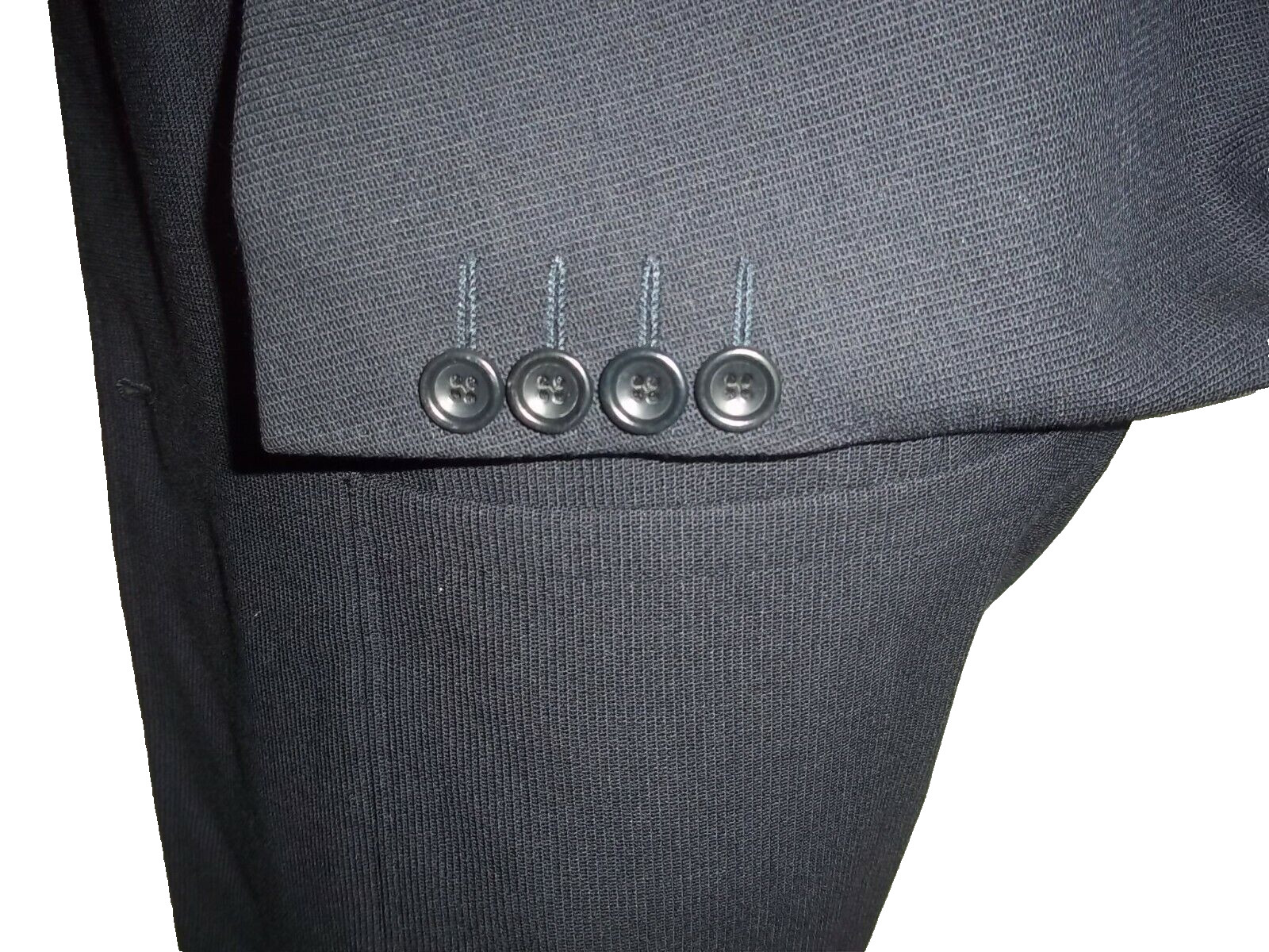 & Canali Solid Blue Textured 3Button Patch Pocket… - image 5