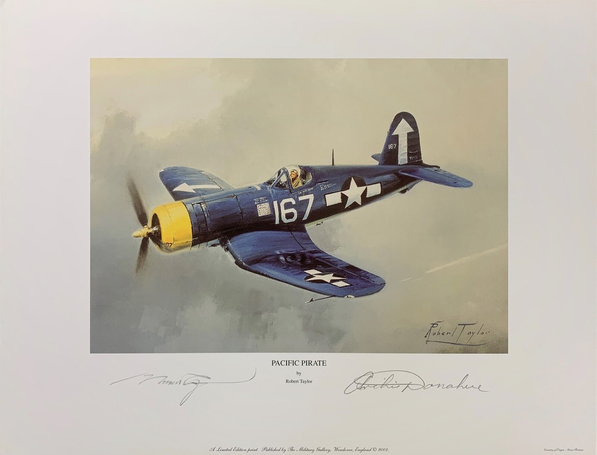 Hellcat Fury by Robert Taylor aviation art signed by 9 WW2 Pacific